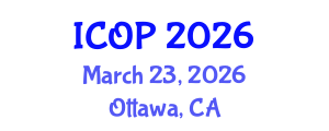International Conference on Optics and Photonics (ICOP) March 23, 2026 - Ottawa, Canada International Conference on Optics and Photonics (ICOP) March 23, 2026 - Ottawa, Canada