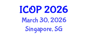 International Conference on Optics and Photonics (ICOP) March 30, 2026 - Singapore, Singapore International Conference on Optics and Photonics (ICOP) March 30, 2026 - Singapore, Singapore