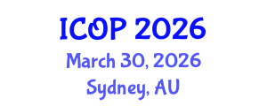 International Conference on Optics and Photonics (ICOP) March 30, 2026 - Sydney, Australia International Conference on Optics and Photonics (ICOP) March 30, 2026 - Sydney, Australia