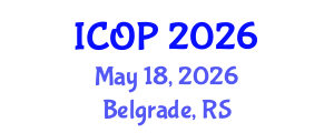 International Conference on Optics and Photonics (ICOP) May 18, 2026 - Belgrade, Serbia International Conference on Optics and Photonics (ICOP) May 18, 2026 - Belgrade, Serbia