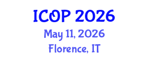 International Conference on Optics and Photonics (ICOP) May 11, 2026 - Florence, Italy International Conference on Optics and Photonics (ICOP) May 11, 2026 - Florence, Italy