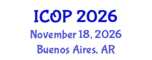 International Conference on Optics and Photonics (ICOP) November 18, 2026 - Buenos Aires, Argentina International Conference on Optics and Photonics (ICOP) November 18, 2026 - Buenos Aires, Argentina