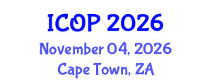 International Conference on Optics and Photonics (ICOP) November 04, 2026 - Cape Town, South Africa International Conference on Optics and Photonics (ICOP) November 04, 2026 - Cape Town, South Africa