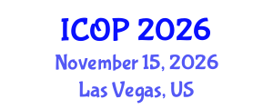 International Conference on Optics and Photonics (ICOP) November 15, 2026 - Las Vegas, United States International Conference on Optics and Photonics (ICOP) November 15, 2026 - Las Vegas, United States
