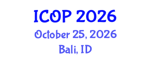 International Conference on Optics and Photonics (ICOP) October 25, 2026 - Bali, Indonesia