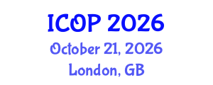 International Conference on Optics and Photonics (ICOP) October 21, 2026 - London, United Kingdom International Conference on Optics and Photonics (ICOP) October 21, 2026 - London, United Kingdom
