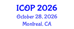 International Conference on Optics and Photonics (ICOP) October 28, 2026 - Montreal, Canada International Conference on Optics and Photonics (ICOP) October 28, 2026 - Montreal, Canada