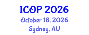 International Conference on Optics and Photonics (ICOP) October 18, 2026 - Sydney, Australia International Conference on Optics and Photonics (ICOP) October 18, 2026 - Sydney, Australia