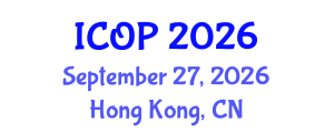 International Conference on Optics and Photonics (ICOP) September 27, 2026 - Hong Kong, China