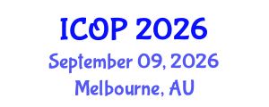 International Conference on Optics and Photonics (ICOP) September 09, 2026 - Melbourne, Australia International Conference on Optics and Photonics (ICOP) September 09, 2026 - Melbourne, Australia