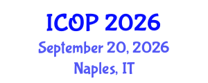 International Conference on Optics and Photonics (ICOP) September 20, 2026 - Naples, Italy International Conference on Optics and Photonics (ICOP) September 20, 2026 - Naples, Italy