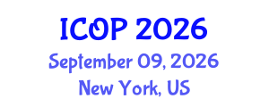 International Conference on Optics and Photonics (ICOP) September 09, 2026 - New York, United States International Conference on Optics and Photonics (ICOP) September 09, 2026 - New York, United States