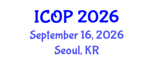 International Conference on Optics and Photonics (ICOP) September 16, 2026 - Seoul, Republic of Korea International Conference on Optics and Photonics (ICOP) September 16, 2026 - Seoul, Republic of Korea