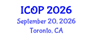 International Conference on Optics and Photonics (ICOP) September 20, 2026 - Toronto, Canada International Conference on Optics and Photonics (ICOP) September 20, 2026 - Toronto, Canada