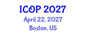 International Conference on Optics and Photonics (ICOP) April 22, 2027 - Boston, United States International Conference on Optics and Photonics (ICOP) April 22, 2027 - Boston, United States