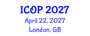 International Conference on Optics and Photonics (ICOP) April 22, 2027 - London, United Kingdom International Conference on Optics and Photonics (ICOP) April 22, 2027 - London, United Kingdom