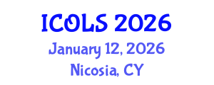 International Conference on Optics, Lasers and Spectroscopy (ICOLS) January 12, 2026 - Nicosia, Cyprus International Conference on Optics, Lasers and Spectroscopy (ICOLS) January 12, 2026 - Nicosia, Cyprus