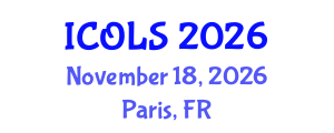 International Conference on Optics, Lasers and Spectroscopy (ICOLS) November 18, 2026 - Paris, France