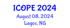 International Conference on Optics, Photonics and Electronics (ICOPE) August 08, 2024 - Lagos, Nigeria