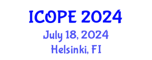 International Conference on Optics, Photonics and Electronics (ICOPE) July 18, 2024 - Helsinki, Finland