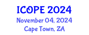 International Conference on Optics, Photonics and Electronics (ICOPE) November 04, 2024 - Cape Town, South Africa