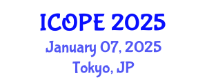 International Conference on Optics, Photonics and Electronics (ICOPE) January 07, 2025 - Tokyo, Japan