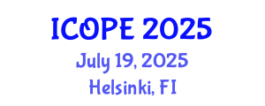 International Conference on Optics, Photonics and Electronics (ICOPE) July 19, 2025 - Helsinki, Finland