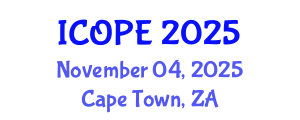 International Conference on Optics, Photonics and Electronics (ICOPE) November 04, 2025 - Cape Town, South Africa