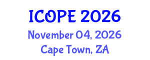 International Conference on Optics, Photonics and Electronics (ICOPE) November 04, 2026 - Cape Town, South Africa