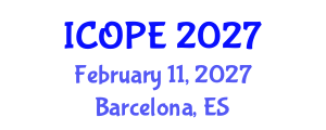 International Conference on Optics, Photonics and Electronics (ICOPE) February 11, 2027 - Barcelona, Spain International Conference on Optics, Photonics and Electronics (ICOPE) February 11, 2027 - Barcelona, Spain