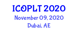 International Conference on Optics, Photonics and Laser Technology (ICOPLT) November 09, 2020 - Dubai, United Arab Emirates