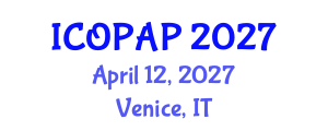 International Conference on Optoelectronics, Photonics and Applied Physics (ICOPAP) April 12, 2027 - Venice, Italy International Conference on Optoelectronics, Photonics and Applied Physics (ICOPAP) April 12, 2027 - Venice, Italy