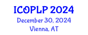 International Conference on Optoelectronics, Photonics and Laser Physics (ICOPLP) December 30, 2024 - Vienna, Austria