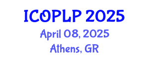 International Conference on Optoelectronics, Photonics and Laser Physics (ICOPLP) April 08, 2025 - Athens, Greece