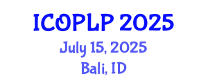International Conference on Optoelectronics, Photonics and Laser Physics (ICOPLP) July 15, 2025 - Bali, Indonesia