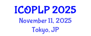 International Conference on Optoelectronics, Photonics and Laser Physics (ICOPLP) November 11, 2025 - Tokyo, Japan