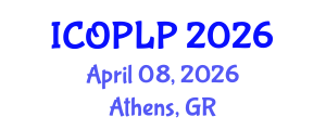 International Conference on Optoelectronics, Photonics and Laser Physics (ICOPLP) April 08, 2026 - Athens, Greece