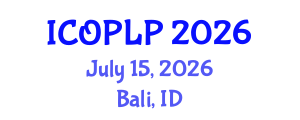 International Conference on Optoelectronics, Photonics and Laser Physics (ICOPLP) July 15, 2026 - Bali, Indonesia