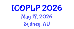 International Conference on Optoelectronics, Photonics and Laser Physics (ICOPLP) May 17, 2026 - Sydney, Australia