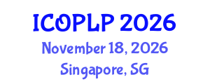 International Conference on Optoelectronics, Photonics and Laser Physics (ICOPLP) November 18, 2026 - Singapore, Singapore