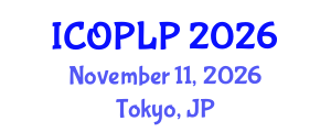 International Conference on Optoelectronics, Photonics and Laser Physics (ICOPLP) November 11, 2026 - Tokyo, Japan