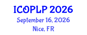 International Conference on Optoelectronics, Photonics and Laser Physics (ICOPLP) September 16, 2026 - Nice, France International Conference on Optoelectronics, Photonics and Laser Physics (ICOPLP) September 16, 2026 - Nice, France