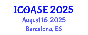 International Conference on Organic Agricultural Sciences and Engineering (ICOASE) August 16, 2025 - Barcelona, Spain