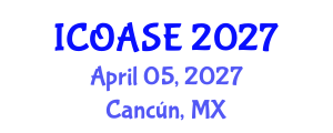 International Conference on Organic Agricultural Sciences and Engineering (ICOASE) April 05, 2027 - Cancún, Mexico International Conference on Organic Agricultural Sciences and Engineering (ICOASE) April 05, 2027 - Cancún, Mexico