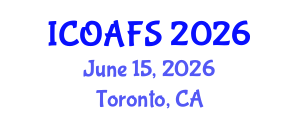 International Conference on Organic Agriculture and Farming Systems (ICOAFS) June 15, 2026 - Toronto, Canada