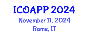 International Conference on Organic Agriculture and Plant Protection (ICOAPP) November 11, 2024 - Rome, Italy