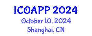 International Conference on Organic Agriculture and Plant Protection (ICOAPP) October 10, 2024 - Shanghai, China