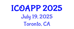 International Conference on Organic Agriculture and Plant Protection (ICOAPP) July 19, 2025 - Toronto, Canada
