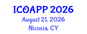 International Conference on Organic Agriculture and Plant Protection (ICOAPP) August 21, 2026 - Nicosia, Cyprus International Conference on Organic Agriculture and Plant Protection (ICOAPP) August 21, 2026 - Nicosia, Cyprus