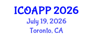 International Conference on Organic Agriculture and Plant Protection (ICOAPP) July 19, 2026 - Toronto, Canada